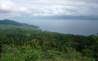 Nearing the peak, the view NE towards Davao Oriental province